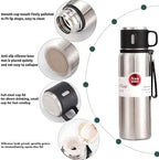 1000ml Double wall vacuum Leakproof stainless steel wide mouth insulated water bottle,tea tumbler with tea strainer infuser basket,cup and lid; travel coffee thermoses hot drinks,cold thermal flask - Image 2