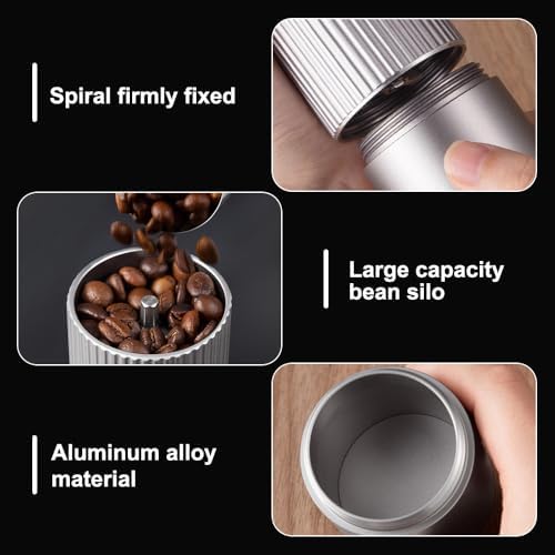 Manual Coffee Grinder, Stainless Steel Hand Espresso Mill with Adjustable Grind Setting, Portable Coffee Bean Grinder for Home, Office, Traveling - Image 3