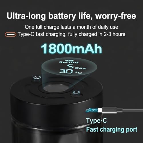 Electric Vacuum Coffee Canister, Airtight Coffee Bean Storage Container With Digital Display, 250g Glass Jar For Freshness Preservation, Coffee Grounds, Tea, Nuts & Food 250g - Image 4