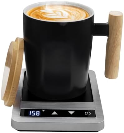 Coffee Mug Warmer & Mug Set 2025, Heated Cup for Desk with Temperature Control and Smart Auto Shut Off, 14oz by Unknown