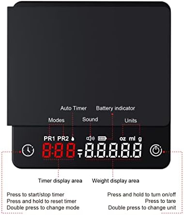 Coffee Scale, Espresso Scale,Weigh Digital Coffee Scale with Timer,Type-C Charging KC200 - Image 4