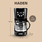 HADEN Coffee Machine, 12 Cup Programmable Drip Coffee Maker - Image 4