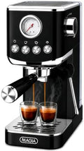 Zulay Kitchen Magia Compact Espresso Machine – 20 Bar Coffee Maker with Milk Frother Steam Wand, Latte & Cappuccino Maker, 1350W Fast Heating, 40oz Removable Water Tank, Stainless Steel – Black by ZulayKitchen