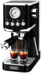 Zulay Kitchen Magia Compact Espresso Machine – 20 Bar Coffee Maker with Milk Frother Steam Wand, Latte & Cappuccino Maker, 1350W Fast Heating, 40oz Removable Water Tank, Stainless Steel – Black by ZulayKitchen