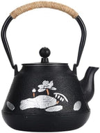 1.2L Tea Kettle Carp Lotus Pattern Japanese Style Anti Hot Handle Cast Iron Teapot Tetsubin with Filter Iron Tea Gift for Adult Father Mother Family by XHPBCG