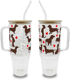 Sip-Sip Hooray! Dachshund Dog Mom 40oz Glass Tumbler with Lid and Straw by Sip-SipHooray