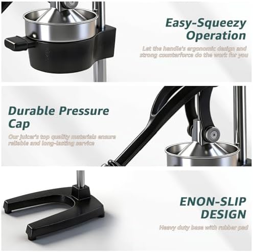 Manual Citrus Juicer, Cast Iron Lemon Squeezer for Orange Lime - Image 5
