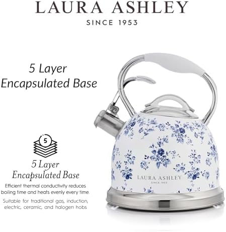 Laura Ashley China Rose Whistling Tea Kettle Stovetop, Tea Pot for Stove - Image 5