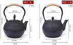 Tea Kettle Japanese Tetsubin Cast Iron Teapot With Stainless Steel Infuser, Anti-scalding Handle Black 1.8L/3L(optional)(Size:1.8L) - Image 2