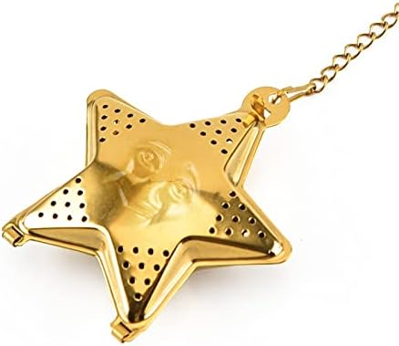 Tea Pot Star Stainless Steel Tea Ball with Chain Tea Artifact Heart-Shaped Tea Ball Household Tea with Tea Strainer for Scented Tea (Color : A) - Image 3