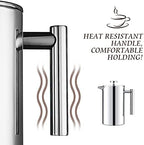 French Press Cafetiere Stainless Steel Coffee Press Double Wall Coffee Maker Insulated Coffee Pot with Extra Filter Screens, Easy Cleaning Cafeteria,800ml - Image 2