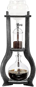 Iced Coffee Dripper Cold Brew Drip Tower Coffee Maker, 20.29oz Long-Neck Sharing Pot, Stainless-Steel & Glass Iced Dripper Coffee Maker, Precision Speed Control for Home, Office, Coffee Shops (Grey) by Zetiydrraq