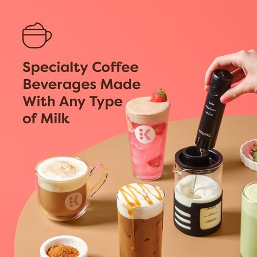 Keurig SimpleCafe Frother, Rechargeable Handheld Milk Frother for Lattes, Cappuccinos & Iced Coffee, USB Cord Included, Microwave-Safe Frothing Cup, Hot & Cold Foam Maker - Image 3