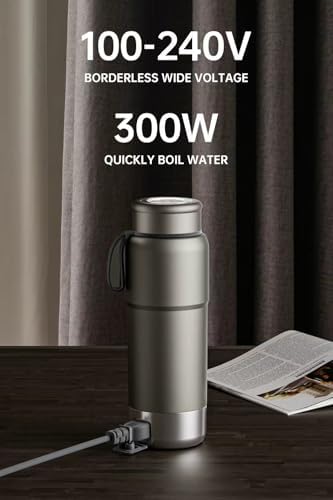 Pure Titanium Travel Kettle, 380ML Portable Electric Kettle, 12 Temp Presets, Dual Voltage 100-240V, Temp Control, Fast Boil, BPA-Free, Leak-Proof for Tea, Coffee, Baby Formula, Office & Hotel - Image 5