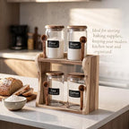 4-Pack 23 fl oz Wide Mouth Mason Jars w/Acacia Wood Rack - Image 6