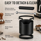 Espresso Coffee Knock Box, Large Stainless Steel Coffee Knock Box with Cleaning Brush for Home Coffee Bar, Non-Slip Base Easy Clean Removable Knock Bar (Black) - Image 5