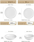 MALACASA 24-Piece Porcelain Dinnerware Set, with Black Rim Dish Set for 6 - Image 2