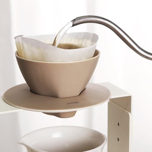 palatti Terra Porcelain Pour Over Coffee Dripper, Ceramic Pour Over Coffee Maker, Adapt to 102 or #2 Trapezoid Cone Filters, Slower Flow Rate, Interchangeable Wall and Base, 1-4 cups - Image 4