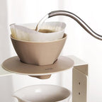 palatti Terra Porcelain Pour Over Coffee Dripper, Ceramic Pour Over Coffee Maker, Adapt to 102 or #2 Trapezoid Cone Filters, Slower Flow Rate, Interchangeable Wall and Base, 1-4 cups - Image 4