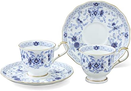 Narumi 9682-20515 Cup and Saucer Set, Milan, 7.8 fl oz (200 cc), Blue, Floral, Plum Blossom, Chintz, Pair of Coffee Cup & Saucer, Wedding Gift, Made in Japan, Gift Box Included by NARUMI+%E9%B8%A3%E6%B5%B7
