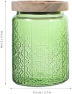 Ipetboom 3pcs Glass Food Storage Jars with Wooden Lids, Coffee Canister - Image 2