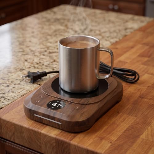 Cabilock Electric Coffee Mug Warmer for Desk with Smart Temperature Control, 4 Heat Settings, Oversized Heating Panel, Auto Shutoff, Cord, Colorful Ambience Light, for Home and Office - Image 7
