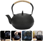 Vintage Cast Iron Teapot with Infuser, Uncoated Retro Tea Kettle - Image 7
