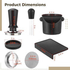 6 PCS Espresso Accessories Kit 58 mm, Coffee Tamper Set with Distribution Tool, Dosing Funnel, Puck Screen, Knock Box and Mat, Espresso Machine Workflow Tools for Coffee Preparation - Image 2