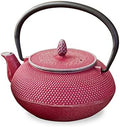 Roji Associates Cast Iron Teapot, Nanbu Tekki Teapot, ARARE - Round Type, Made in Japan, with Tea Strainer, Inner Enamel Finish, Pink Silver (20.29 fl oz) by NOREN