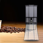 Iced Coffee Maker Cold Brew Coffee Maker Glass Carafe Drip Coffee Maker Glass Pitcher Portable Build Heat Resistant Lid Detachable Washable Parts Comp, Black - Image 6