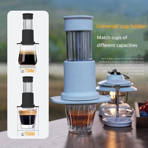 Portable Manual Espresso Coffee Maker, 2-in-1 Design,120 Ml Stainless Steel Cup, Milk Frother, with Traveling Bag, Lightweight and Compact for Camping and Travel (Green) - Image 5
