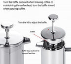 French Press Coffee Maker Stainless Steel Double Walled Insulated Coffee Maker Pot - Image 4