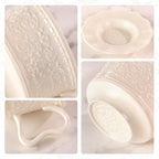 Tea Cups and Saucers Set of 2, 7oz Stackable Porcelain Coffee Cup, YFH1+2 - Image 4