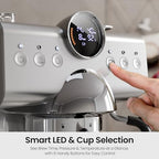 Electactic Espresso machine with Cold Brew, 20 Bar Espresso Maker with Milk Frother Steam Wand, Stainless Steel Coffee Machine with Removable Water Tank for Cappuccino, Latte, Home & Office - Image 3