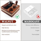 Kmise Natural Walnut Espresso Accessories Organizer Box Fits Espresso Distributor,Tamping Station Base,Tamper Holder-1.5L Coffee Grounds Box (51/54MM) - Image 5