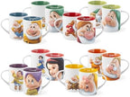 Home Disney New Bone China POP Mug Set of 12, 330cc - Snow White and the Seven Dwarfs Assorted Characters, Dishwasher and Microwave Safe by Home