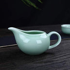 SGSG Japanese Cast Iron Tetsubin Teapot Chinese Tranditional Porcelain Celadon Carp Pattern Kung Fu Tea Set Teapot and Tea Cup 9 Pcs, for Home Office Business T - Image 4