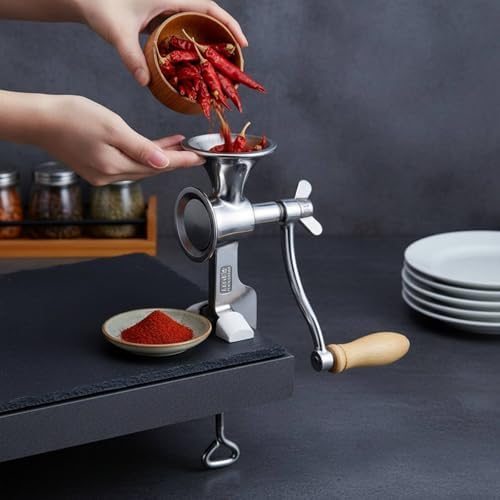Generic Manual Coffee Grinder Coffee Mill Hand Crank Grinder Burr Grinder Bean Grinder Stainless Steel Body With Adjustable Clamp Stable On Countertops - Image 2