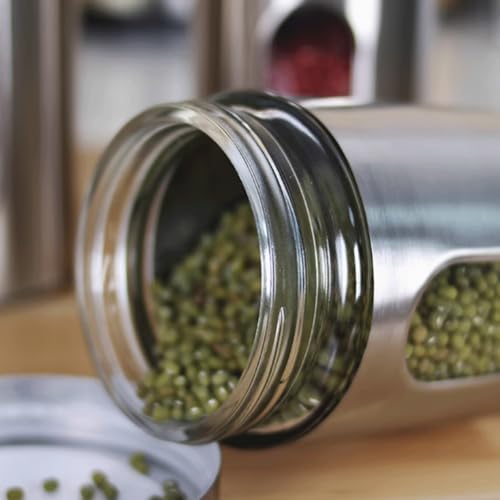 4 Pcs Sturdy Storage Tank Stainless Steel Coffee Bean Container Airtight Kitchen Storage Tank Cookie Jar Dry Goods Container Canister Sets - Image 7