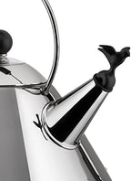 Alessi 9093 B - Design Kettle with Handle and Bird-Shaped Whistle, Stainless Steel and PA, Black - Image 2