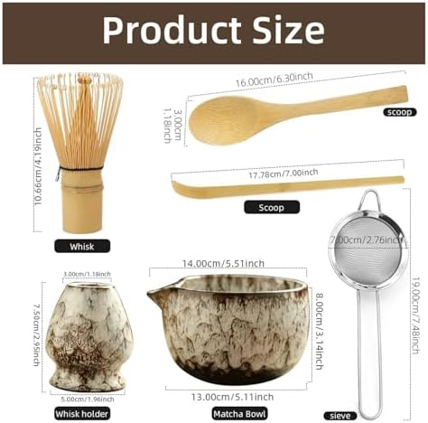 6PCS Matcha Tea Set Whisk Teaspoon Sets Bowl Holder For Tea-Making Tools(Cyan 6pcs) - Image 5