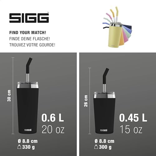 SIGG - Insulated Mug - Travel Mug Helia - With Durable Glass Straw & Cleaning Brush - Leakproof - BPA Free - 18/8 Stainless Steel - 15oz/20oz - Image 6