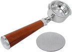 For Gaggia Classic/Pro: 58mm Commercial Bottomless Portafilter Kit with Mahogany Wood Handle & Stainless Steel Basket | Espresso Machine Replacement & Upgrade by Teemuday