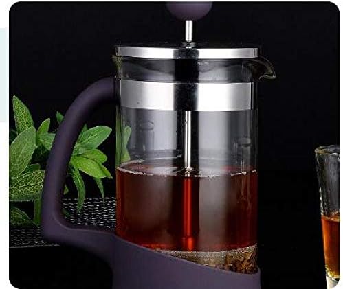 Filter Press Pot Coffee Maker Anti-Scald Plastic Handle Glass Coffee Pot Tea Maker Transparent Squeeze Pot Filter-600Ml - Image 7