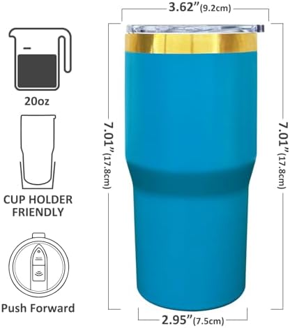 20 oz Tumbler Bulk Stainless Steel Tumblers with Lids and Straws BabyBlue - Image 2