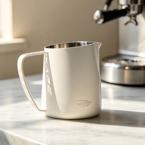 IKAPE Milk Frothing Pitcher 15.2oz Milk Frother Cup Espresso Milk Frothing Pitcher Stainless Steel Frothing Pitcher for Latte Art, Black - Image 5