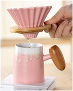 3pcs/set Pink Pour Over Coffee Set, Hand Brew Maker, Ceramic Pot Filter Dripper Accessories(1pc Coffee Filter) - Image 6