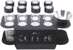 Coffee Bean Tubes with Stand, Single Dose Glass Vials 8pcs Storage Tubes with One Way Exhaust Valve Stand Funnel, Transparent Coffee Bean Storage for Tea Leaves Nuts by Xiuganpo