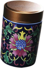 Enamel Tea Kitchen Salt airtight Loose Tea canisters airtight Tea tin Ceramic Tea Container jar Ceramic Tea Canister tins Tea Storage Cans Loose Leaf Cookie jar Metal Travel-Blue by Unknown