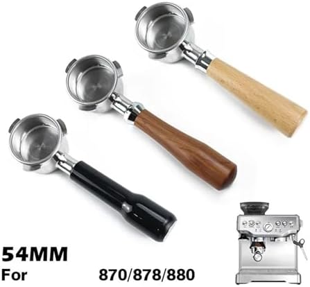 54mm Coffee Bottomless Portafilter ，Compatible For Breville， Sage 870 878 880 With Replaceable Filter Basket Home Kitchen Barista Accessories(53MM Dual Head Gray) - Image 2
